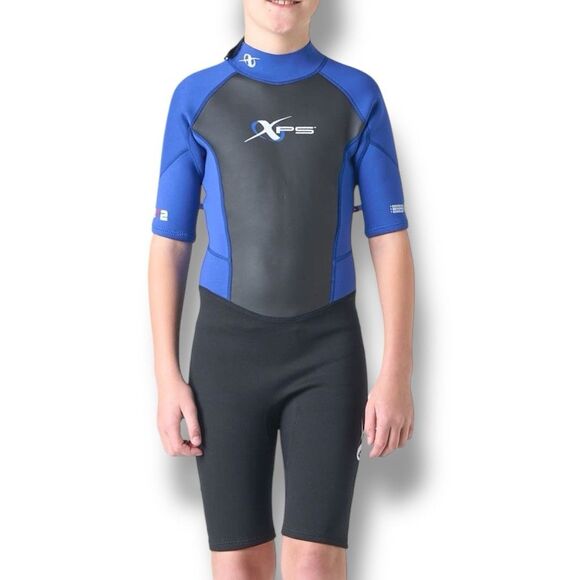 NWT XPS Neoprene Spring Wetsuit Black Blue Water Ocean Surfing Scuba Youth Sz M - Picture 1 of 13